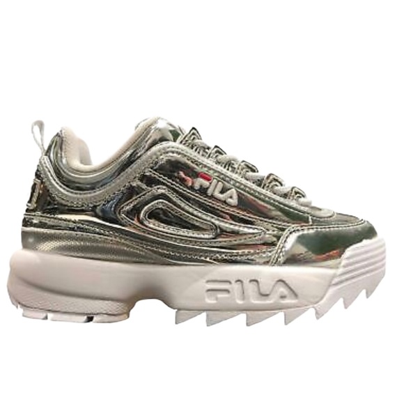 fila disruptor low silver